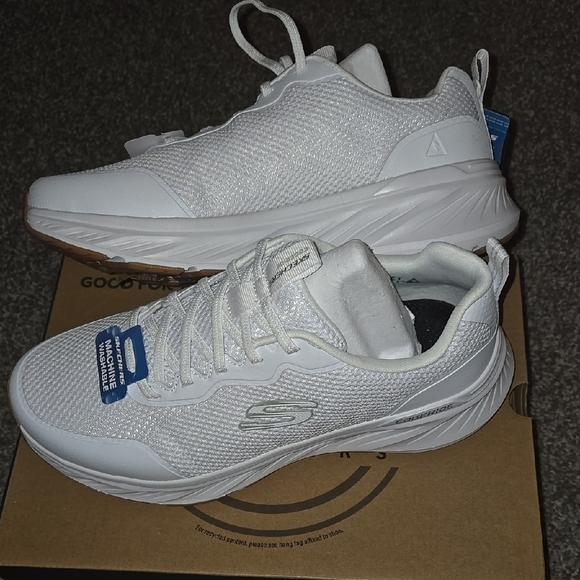 New Skechers Edge Ride Vegan White Mens Sneakers Size 9 Extra Wide - Picture 6 of 12